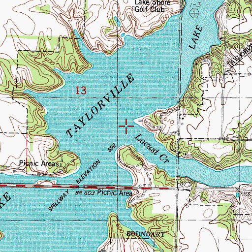 Topographic Map of Locust Creek, IL