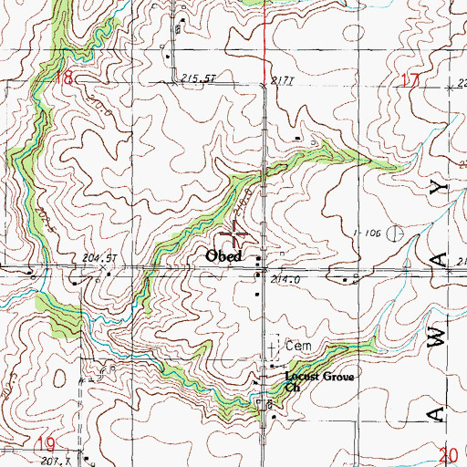Topographic Map of Locust Grove School (historical), IL