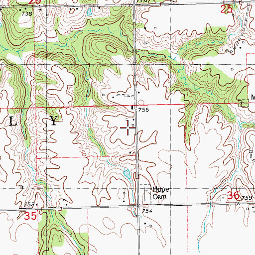 Topographic Map of Locust School, IL