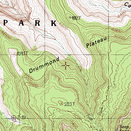 Topographic Map of Drummond Plateau, AZ