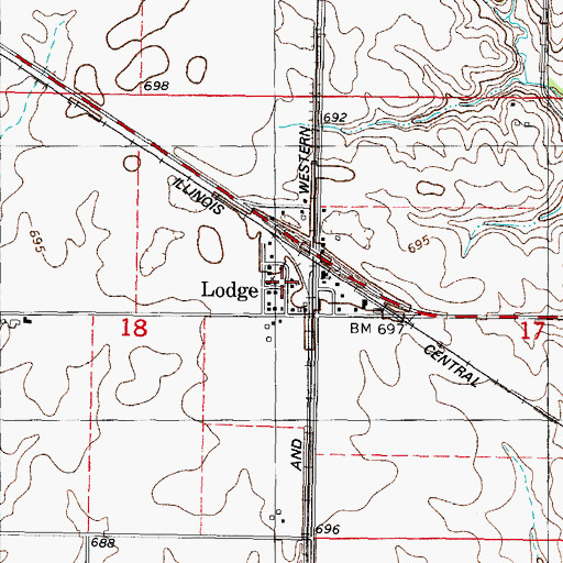 Topographic Map of Lodge, IL