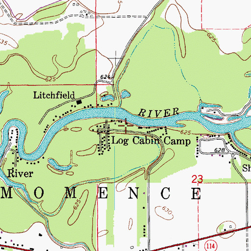 Topographic Map of Log Cabin Camp, IL