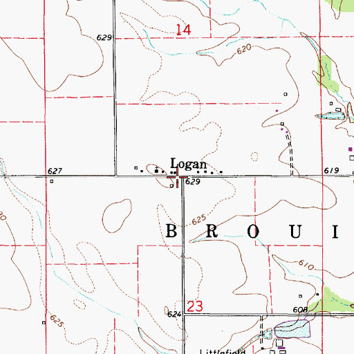 Topographic Map of Logan, IL