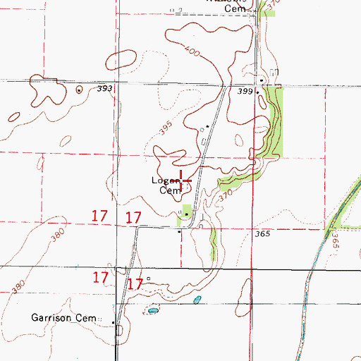 Topographic Map of Logan Family Cemetery, IL
