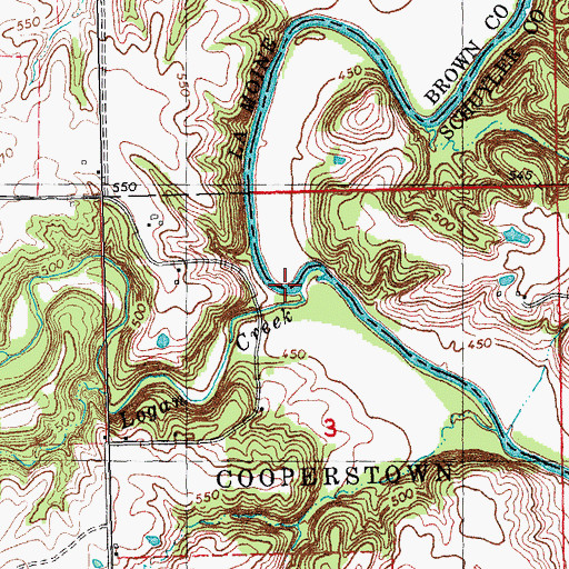 Topographic Map of Logan Creek, IL