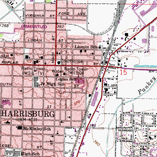 Topographic Map of Logan School, IL