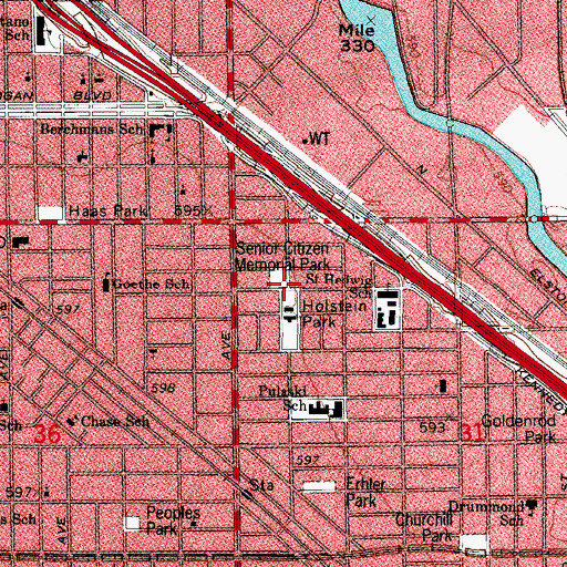 Topographic Map of Logan School, IL