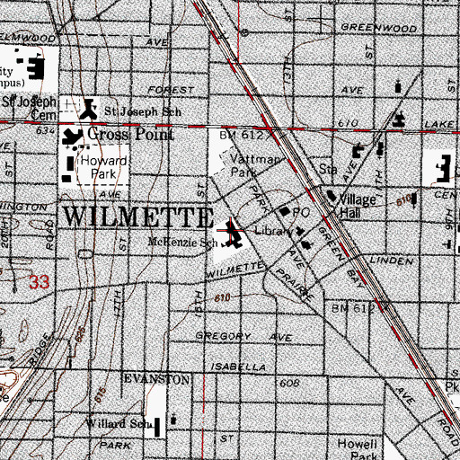 Topographic Map of Logan School, IL