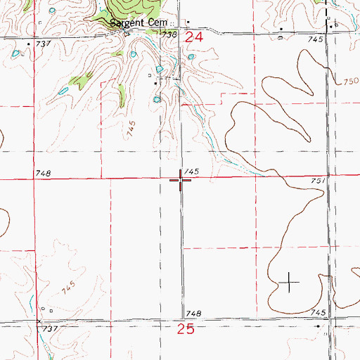 Topographic Map of Logue School (historical), IL