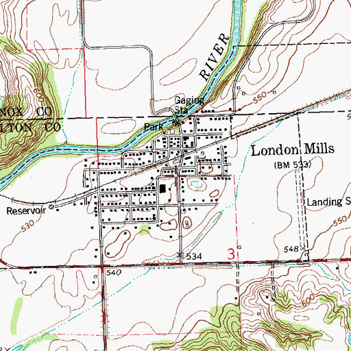 Topographic Map of London Mills, IL