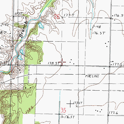 Topographic Map of Lone Grove School (historical), IL