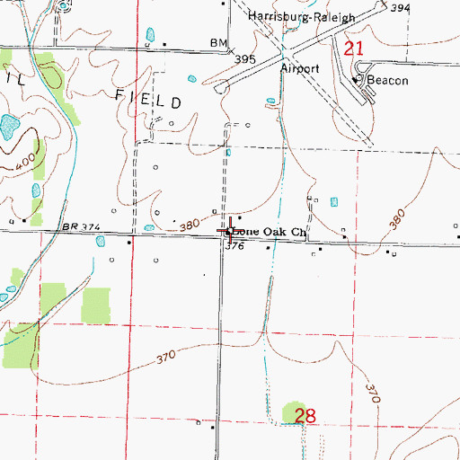 Topographic Map of Lone Oak Church, IL