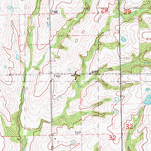 Topographic Map of Lone Oak School (historical), IL