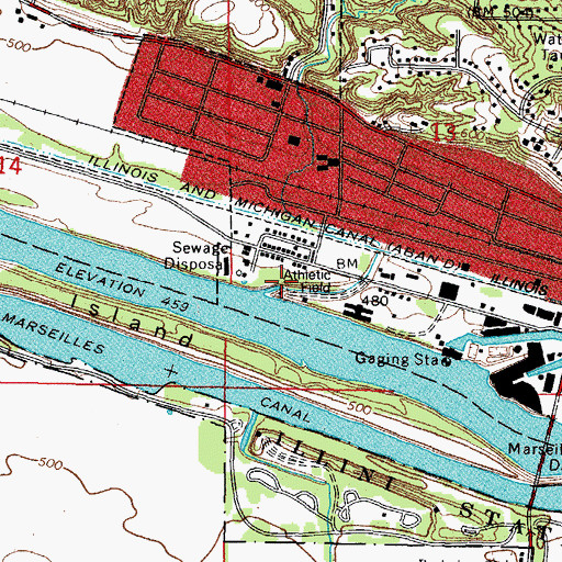 Topographic Map of Long Creek, IL