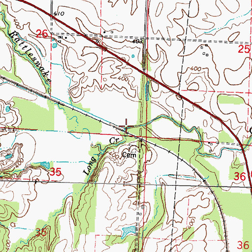 Topographic Map of Long Creek, IL