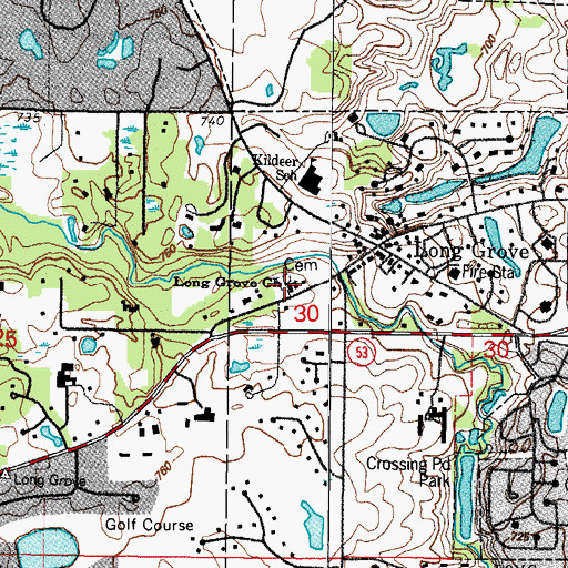 Topographic Map of Long Grove Church, IL