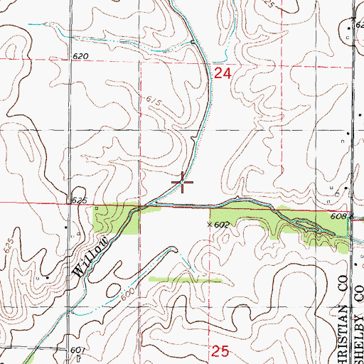 Topographic Map of Long Grove Creek, IL