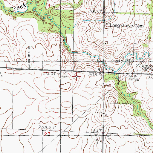 Topographic Map of Long Grove School (historical), IL