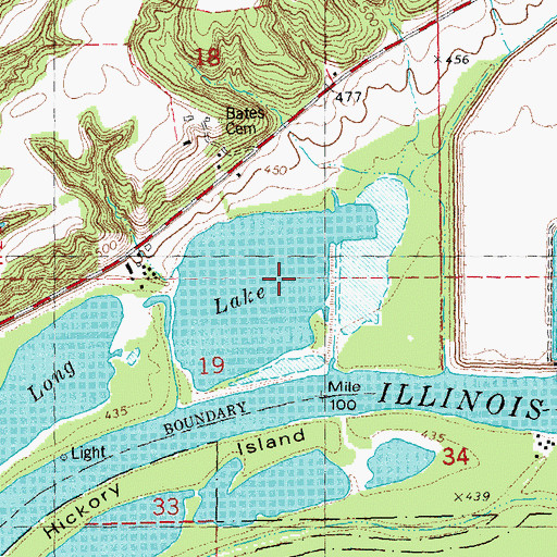 Topographic Map of Long Lake, IL