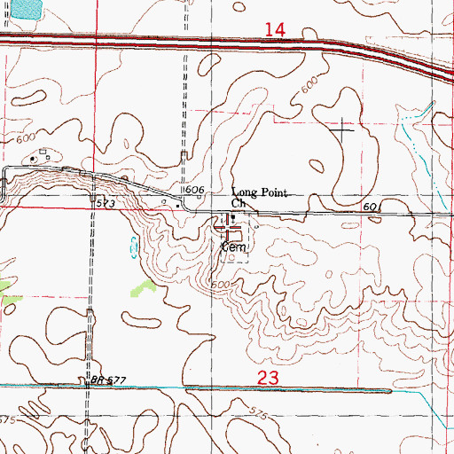 Topographic Map of Long Point Church, IL