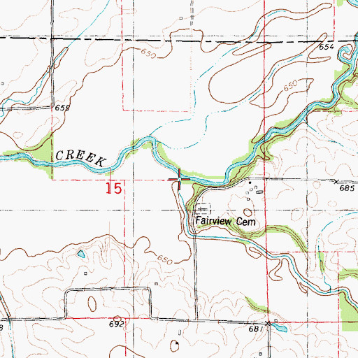 Topographic Map of Long Point Creek, IL