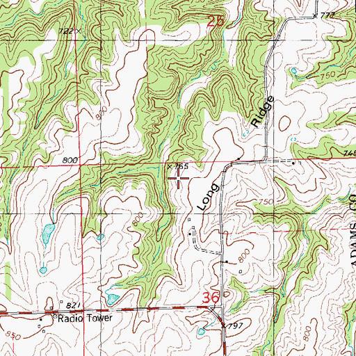 Topographic Map of Long Ridge, IL