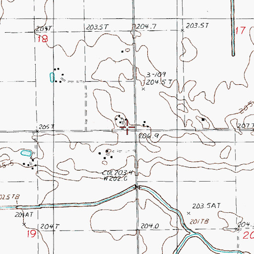Topographic Map of Longview School (historical), IL