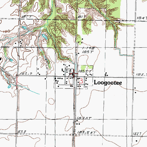 Topographic Map of Loogootee, IL