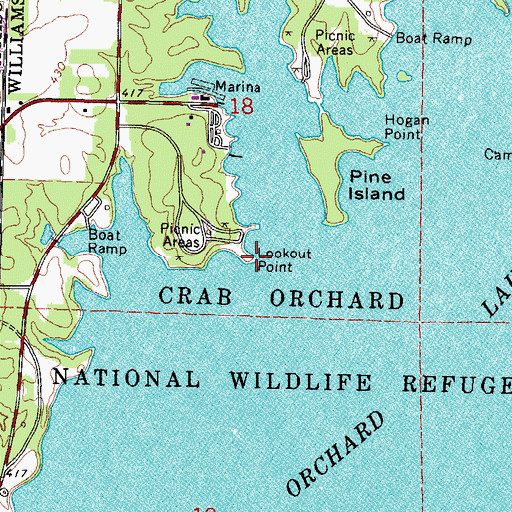 Topographic Map of Long View Park, IL