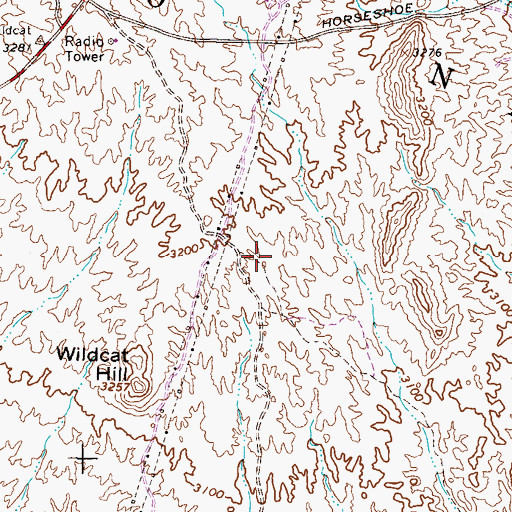 Topographic Map of Wildcat Tank, AZ