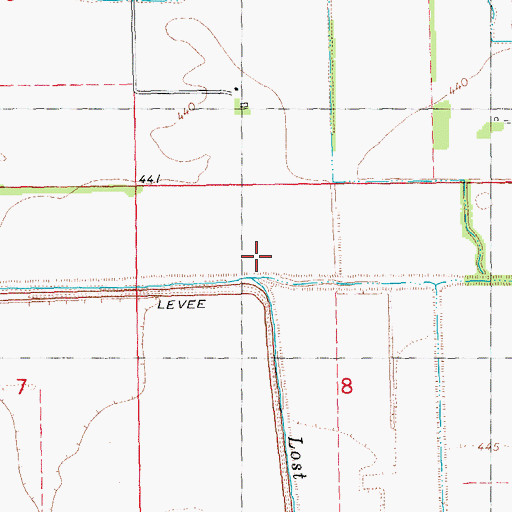 Topographic Map of Lost Creek, IL