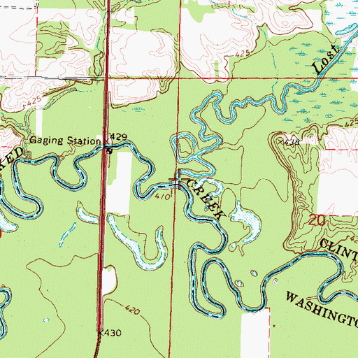 Topographic Map of Lost Creek, IL