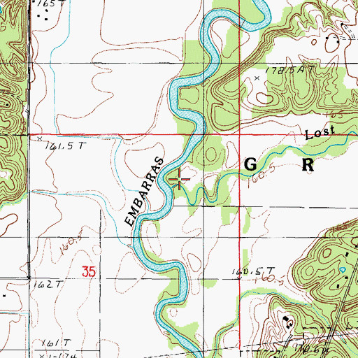Topographic Map of Lost Creek, IL