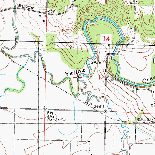 Topographic Map of Lost Creek, IL