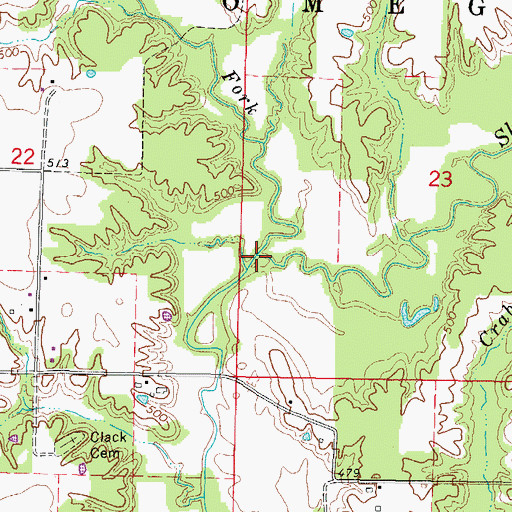 Topographic Map of Lost Fork, IL