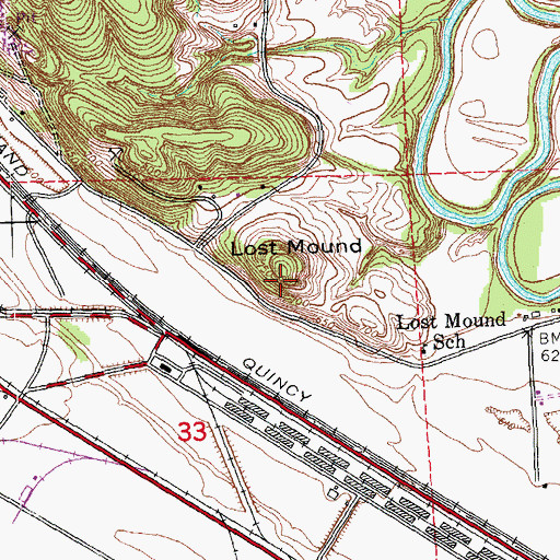 Topographic Map of Lost Mound, IL