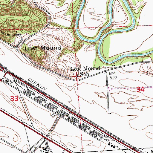 Topographic Map of Lost Mound School (historical), IL