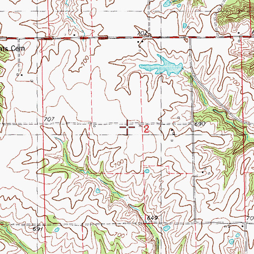 Topographic Map of Lost Prairie School (historical), IL