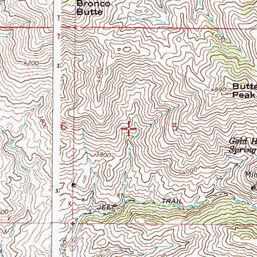 Topographic Map of Pipeline Spring, AZ