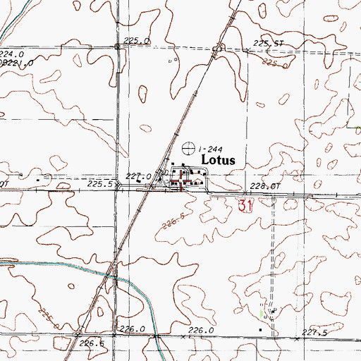 Topographic Map of Lotus, IL