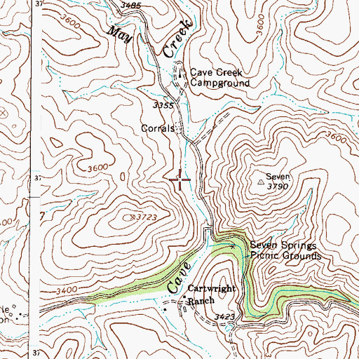 Topographic Map of CCC Recreation Site, AZ