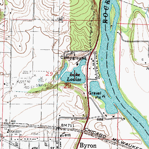 Topographic Map of Lake Louise, IL