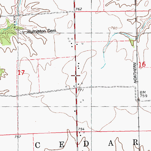 Topographic Map of Louisville School (historical), IL