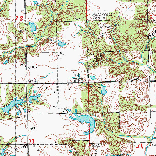 Topographic Map of Loux School (historical), IL