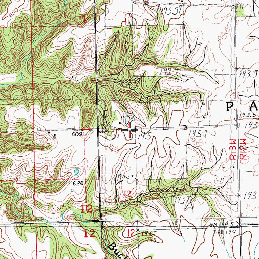 Topographic Map of Lovelace School (historical), IL