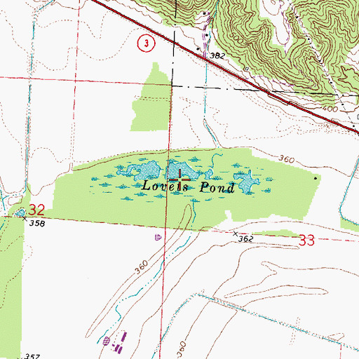 Topographic Map of Lovets Pond, IL