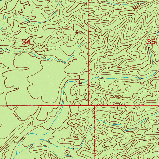 Topographic Map of Dry Camp Canyon, AZ