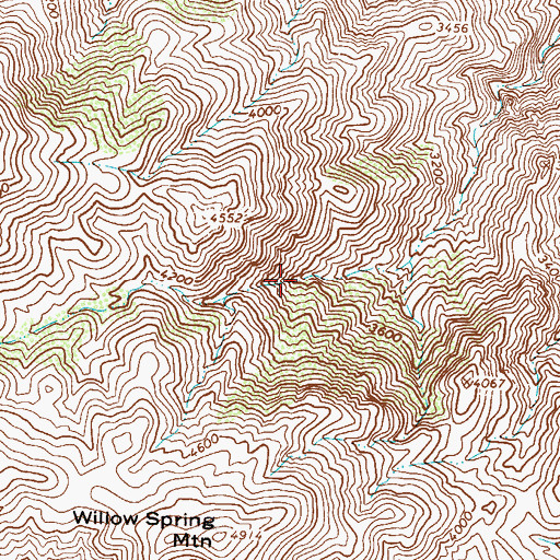 Topographic Map of Willow Spring, AZ
