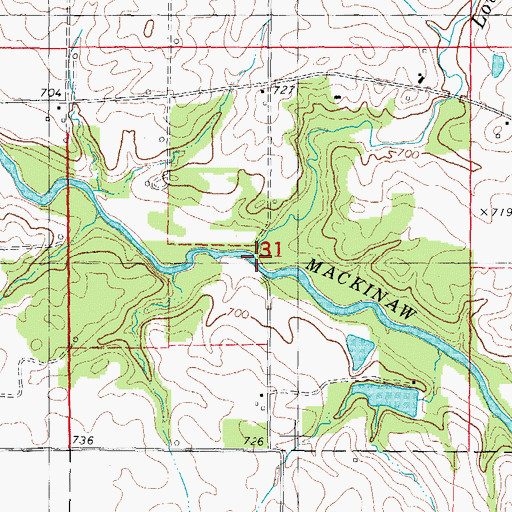 Topographic Map of Loving Branch, IL