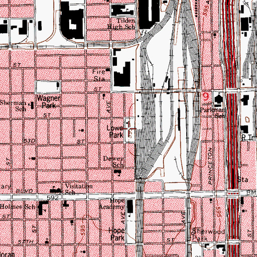 Topographic Map of Lowe Park, IL